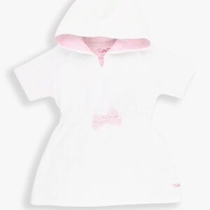 Ruffle Butts girls White Hooded Towel Dresssize 4